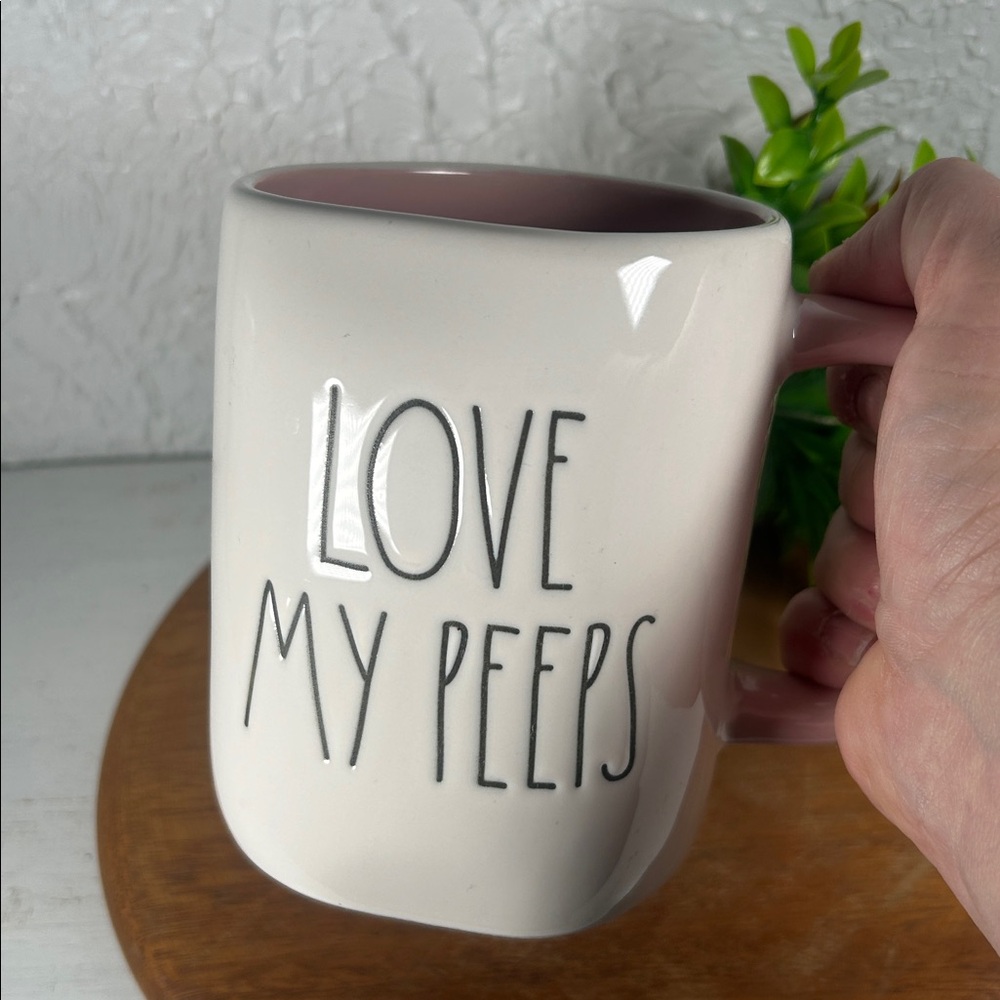Rae Dunn “Love My Peeps' Mug White Pink 18 Oz Mug Easter Spring Coffee Drink Mug - Picture 8 of 11